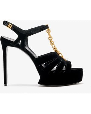 Balmain Sync Platform Sandals - Black