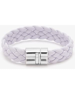 Bottega Veneta Intreccio Leather Bracelet - White