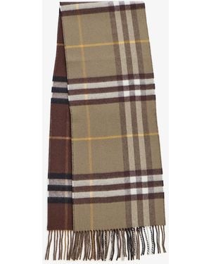 Burberry Reversible Check Cashmere Scarf - White