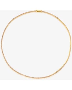 Ryenn's Eyes Rose Quartz Tennis Necklace - White