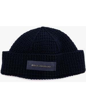 Dolce & Gabbana Logo Knitted Hat - Blue