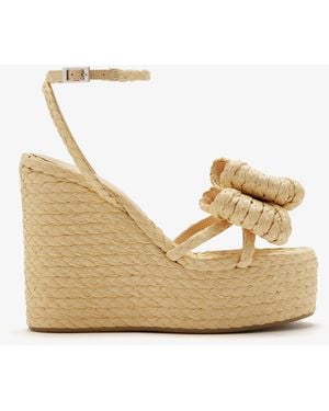 Mach & Mach Le Cadeau Wedge Sandals - Natural