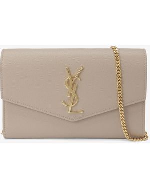 Saint Laurent Uptown Chain Wallet - Natural