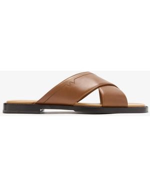 J.M. Weston Double V Sandals - Brown