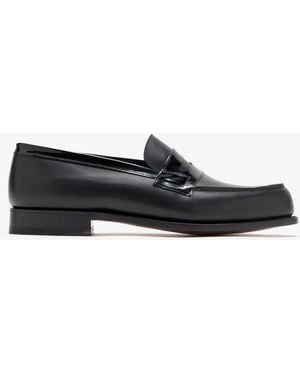 J.M. Weston 180 Leather Moccasin Loafers - White