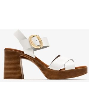 Luna Ines Platform Sandals - White