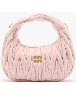 Miu Miu Wander Matelassé Hobo Mini Bag - Pink