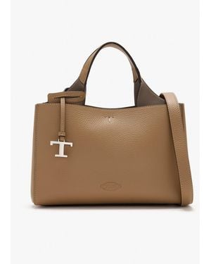 Tod's T Timeless Mini Tote Bag - Brown