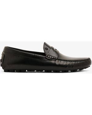 Mengloria Victor Leather Driver Shoes - Black