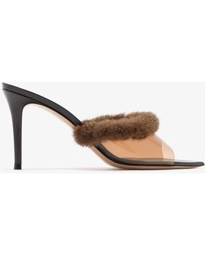 Gianvito Rossi Tanya 85 Mules - Natural