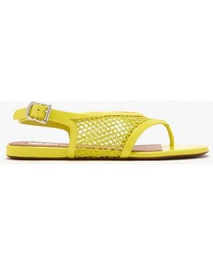 Alaïa Fishnet Thong Sandals - Yellow