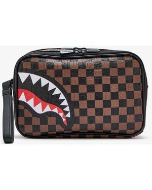 Sprayground Check Embossed Toiletry Bag - Gray