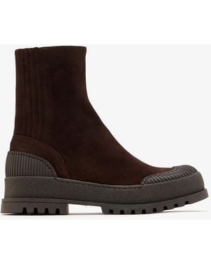 Aquazzura Rugged Suede Ankle Boots - Brown