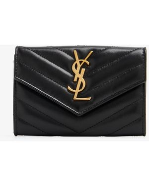 Saint Laurent Cassandre Small Envelope Wallet - Black