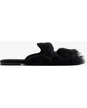 Dolce & Gabbana Shearling Slippers - White