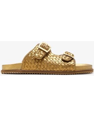 Dragon Diffusion Double Buckle Sandals - Metallic