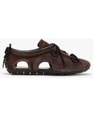 Simone Rocha Cut-Out Ballerina Grip Sneakers - Brown