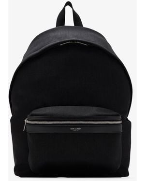 Saint Laurent City Canvas Backpack - Black