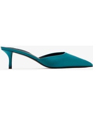 Alaïa Le Cœur Satin Mules - Blue