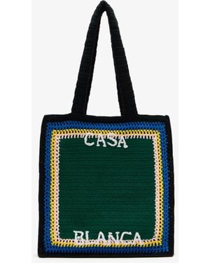 CASABLANCA Stripe Crochet Bag - Green