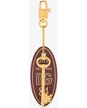 Dolce & Gabbana Logo Plaque Keyring - White