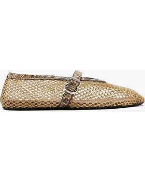 Alaïa Fishnet Ballerinas - White