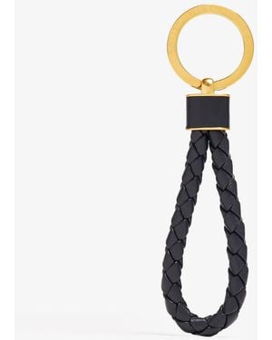 Bottega Veneta Intrecciato-Woven Leather Keyring - White