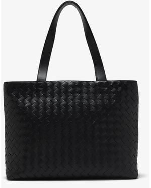 Bottega Veneta Small Intrecciato Zipped Tote Bag - Black