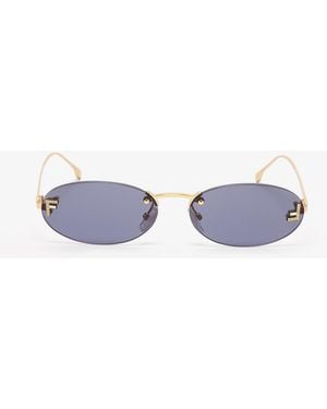 Fendi First Crystal Oval Sunglasses - White