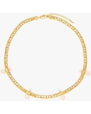 Missoma Floating Pearl Cobra Chain Choker - White
