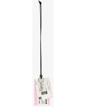 Balenciaga Train Ticket Keyring - White