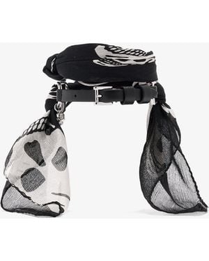 McQueen Skull Scarf Double Wrap Bracelet - Black