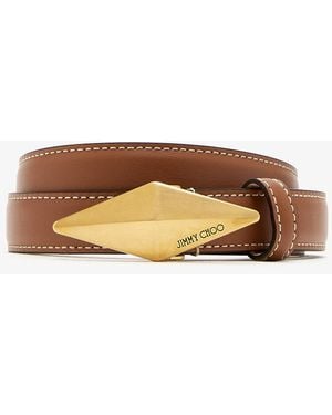 Jimmy Choo Diamond Clasp Belt - Brown