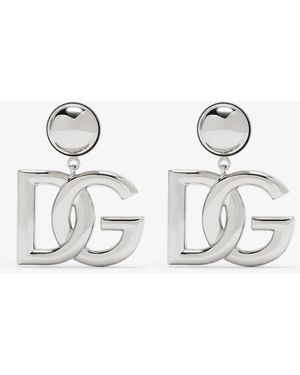 Dolce & Gabbana Dg Logo Clip-On Earrings - White