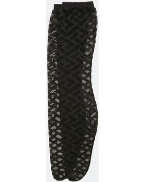Versace Monogram Hosiery Socks - Black