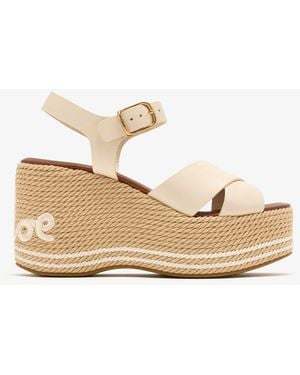 Chloé Sand Wedge Sandals - Natural