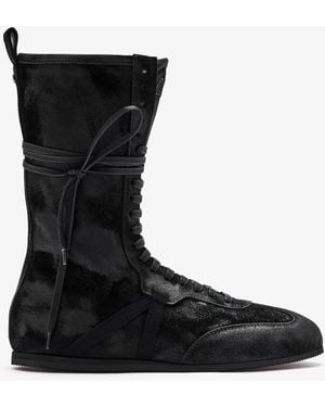 Ann Demeulemeester Fides High-Top Boxing Sneakers - Black