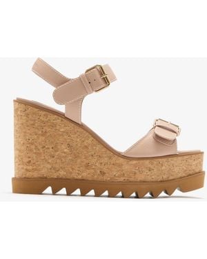 Stella McCartney Sneakelyse Wedge Sandals - Natural