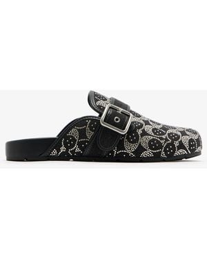 COACH Archival Buckle Denim Clogs - Black