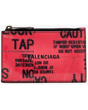 Balenciaga Tape Type Long Cardholder - Red