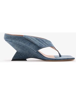 The Attico Cheope Thong Sandals - Blue