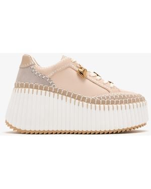 Chloé Nama Wedge Sneakers - Natural