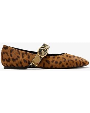 Burberry Leopard Print Robin Ballerinas - White
