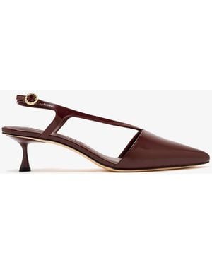 STUDIO AMELIA Halo 50 Slingback Pumps - Red