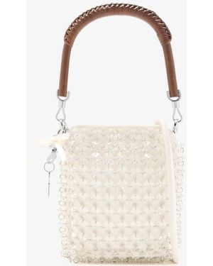 Self-Portrait Crystal Chain Mini Tote Bag - White
