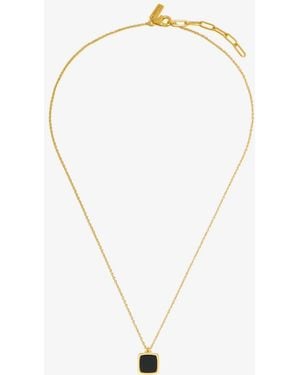 Common Lines Onyx Pendant Necklace - White