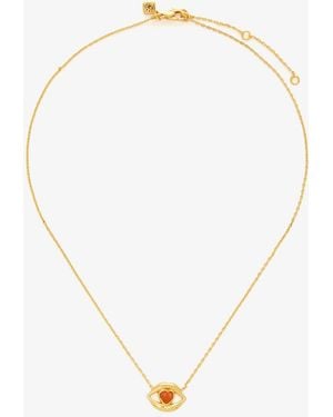 Ryenn's Eyes Carnelian Heart Lips Necklace - White