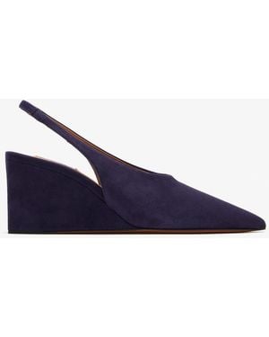 Alaïa Cube Slingback Wedges - Blue