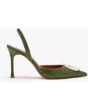 AMINA MUADDI Camelia 90 Slingback Pumps - Green