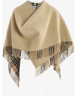 Burberry Wool Blanket Cape - White